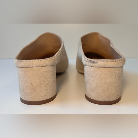 Everlane Day Heel Mule Beige Size 9 Suede Block Heel Slip On GUC - Picture 9 of 9